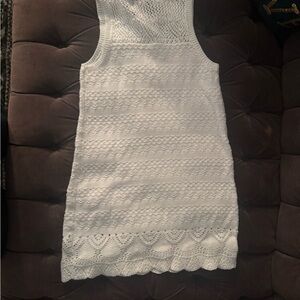 White Sleeveless Crochet Dress
